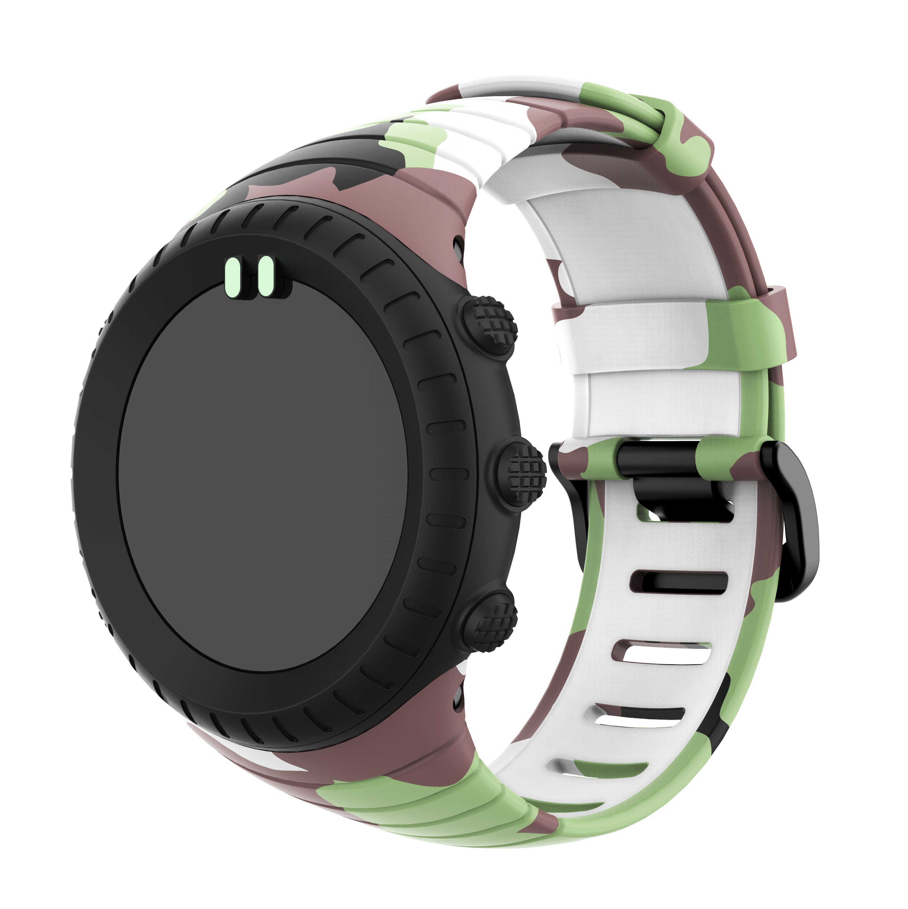 Camouflage Silicone Smart Watch Band for Suunto Core - Green