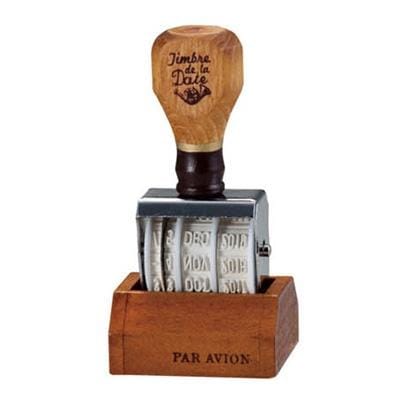 DIY Vintage Date Stamp Wooden Handle Wheel Scrapbook Material Supplies (Wood)