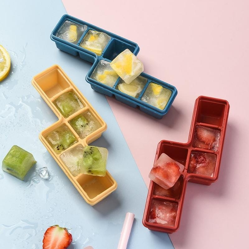 Homemade Building Blocks Style Ice Lattice Mini Creative Silicone Frozen Ice Cube Mould (Red)