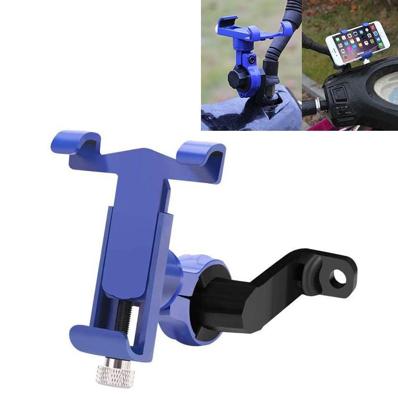 360 Degree Rotatable Aluminum Alloy Phone Bracket for Electric Car / Motorcycle, Suitable for 50-100mm Device (Blue)