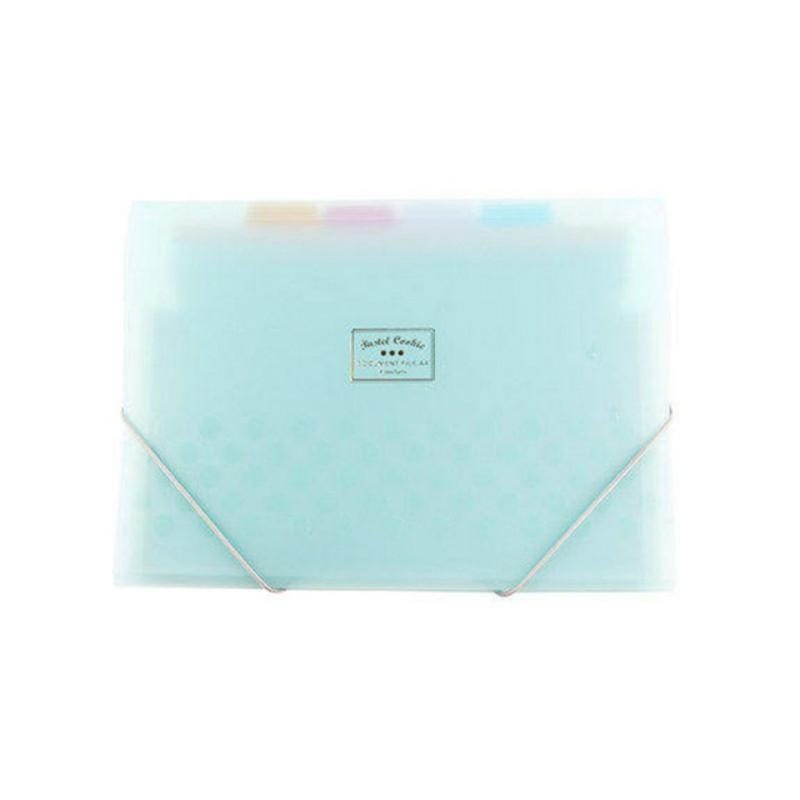 Organ Bag Test Paper Folder Vertical Multi-layer Transparent Student Storage Fle Bag (Blue)