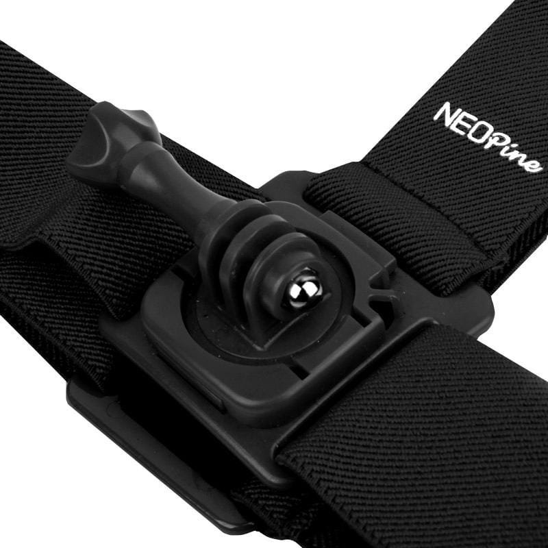 NEOpine GHS-2 Adjustable Action Camera Fixed Head Strap for GoPro HERO4 /3+ /3 /2 /1, Xiaomi Yi Sport Camera (Black)