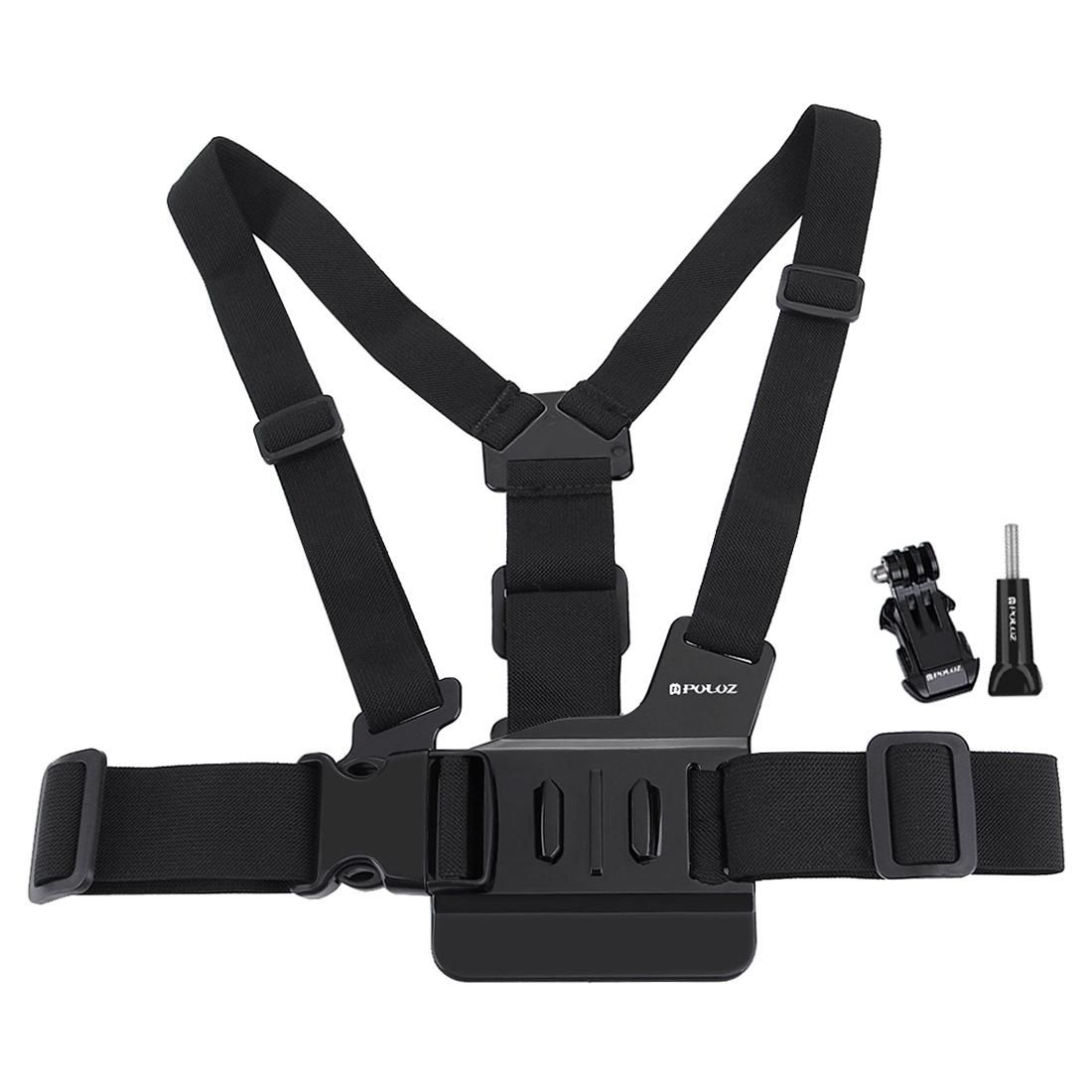 PULUZ Adjustable Body Mount Belt Chest Strap with J Hook Mount & Long Screw for GoPro HERO9 Black / HERO8 Black / HERO7 /6 /5 /5 Session /4 Session /4 /3+ /3 /2 /1, Xiaoyi and Other Action Cameras (Style2)