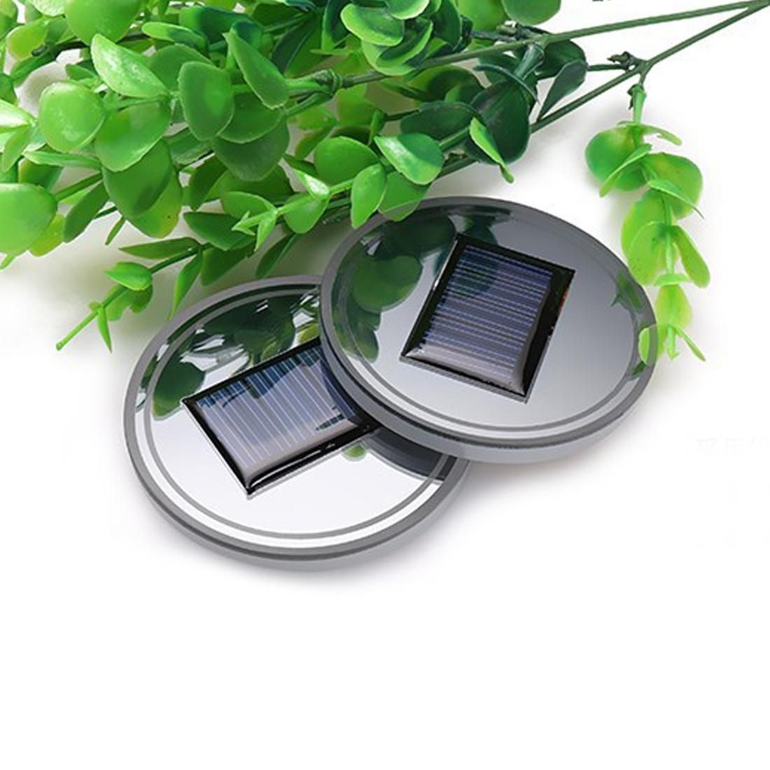 Car Auto Universal Acrylic Solar USB Charger Water Cup Groove LED Ambient Light (Red Light)