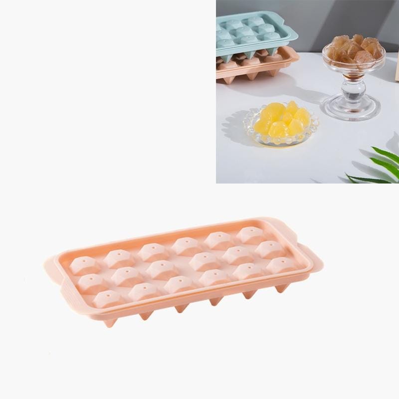 Household DIY Diamond Ice Cube Refrigerator Homemade Plastic Ice Cube Mold Ice Box (Blue)