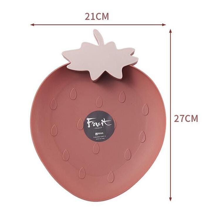 2 PCS Creative Strawberry Shape Living Room Home Candy Dish Fruit Plate (White)