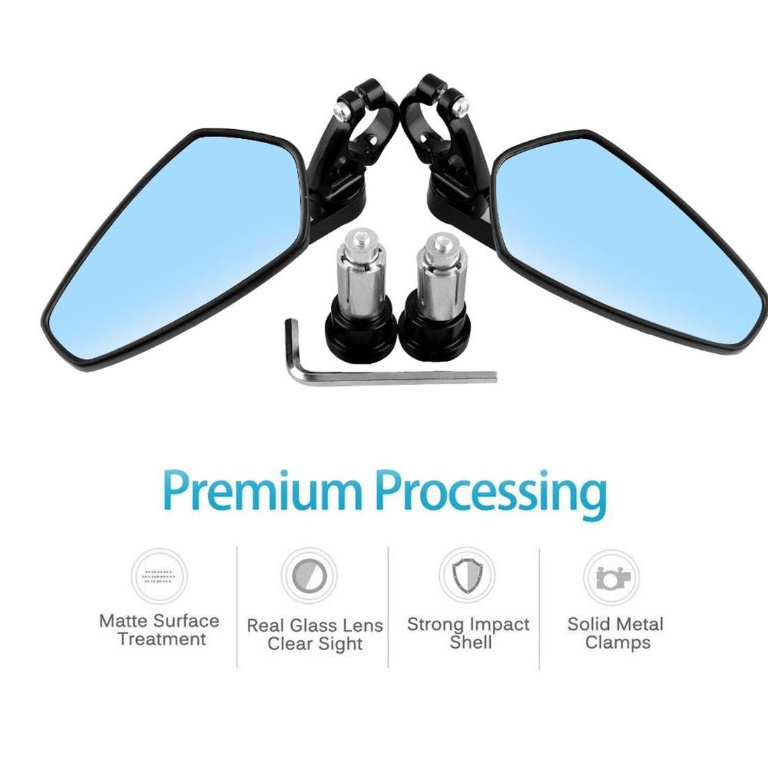 Universal 7 / 8 inch 22mm Modified Motorcycle Side Rearview Mirror (White)