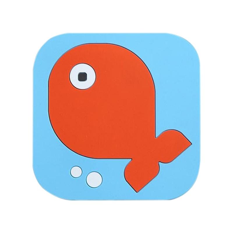 2 PCS Creative Cartoon Insulation Pad Home Dining Mat Coaster Silicone Anti-scalding Bowl Mat, Size:L (Fish)
