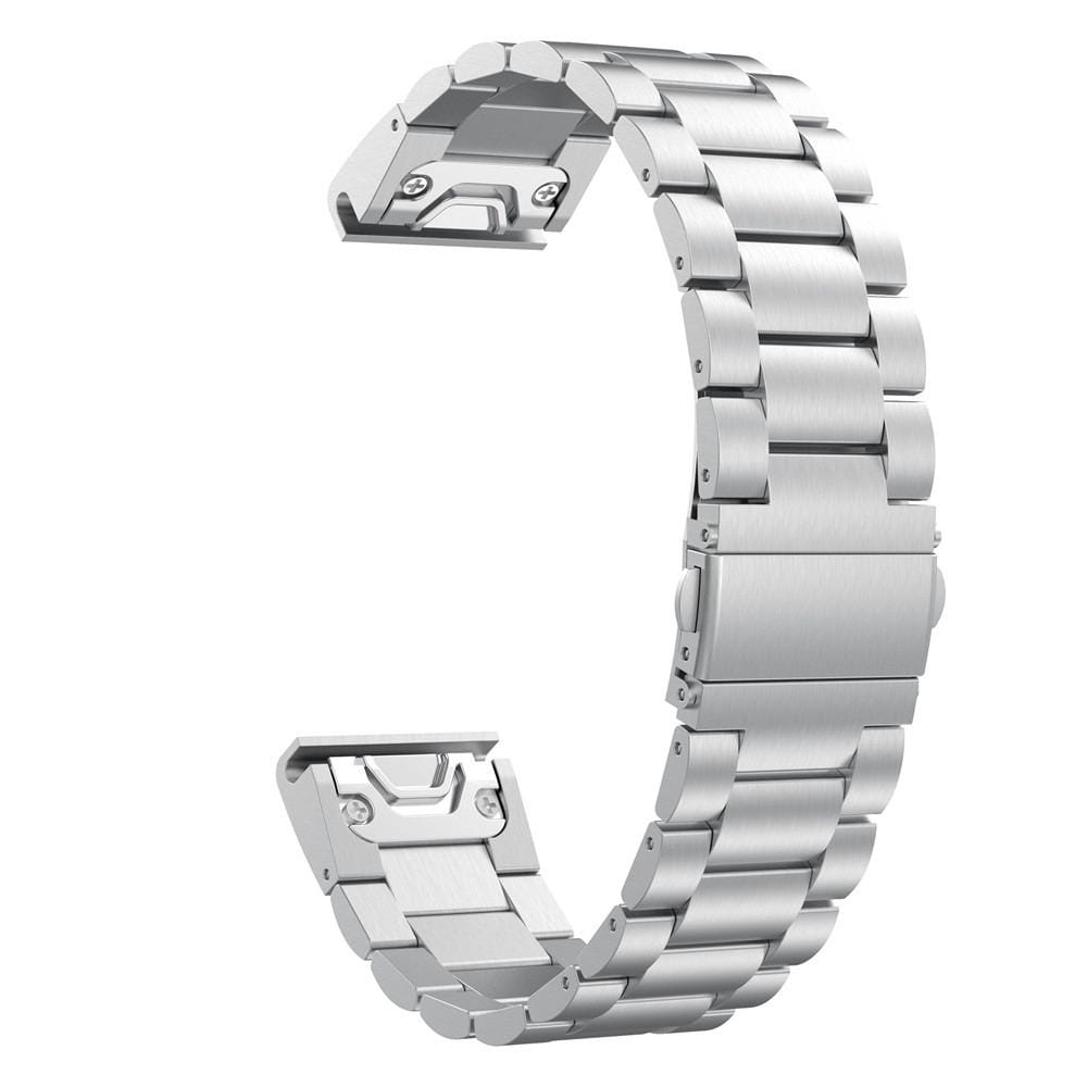 For Garmin Fenix 5 Three-Bead Stainless Steel Metal Watchband, Size:20MM