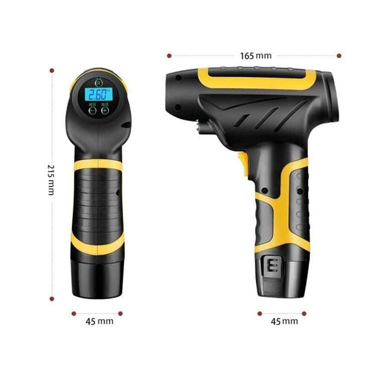 Vehicle-mounted Air Pump With Lamp And Handheld Intelligent Digital Display Charging Air Pump, Style:Wired