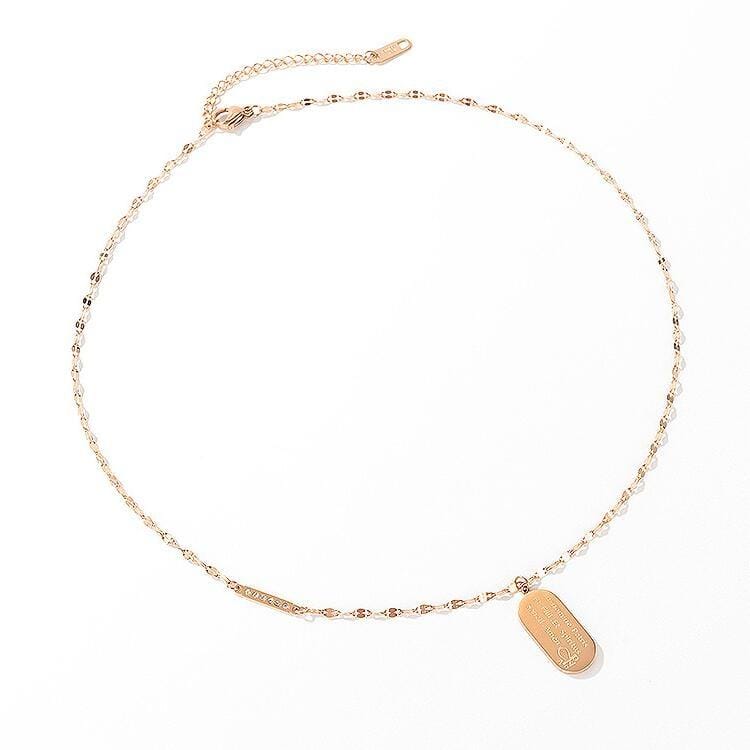 OPK 1682 Ladies Titanium Steel Necklace Classic Simple Diamond-studded Clavicle Chain Jewelry