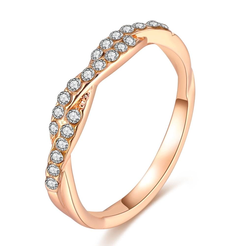 Twisted Rope Hemp Flowers Ring Plating Tail Ring Fashion Women Jewelry, Ring Size:10 (Gold)