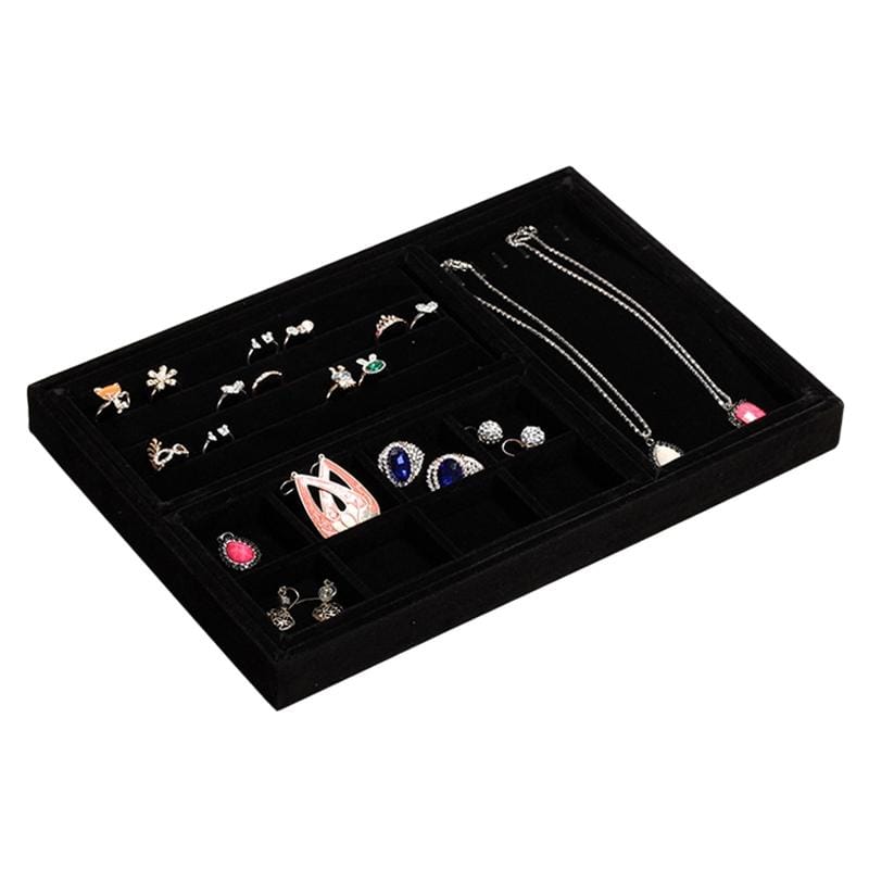Creative Multi-function Desktop Jewelry Suede Storage Box (Rose Red)