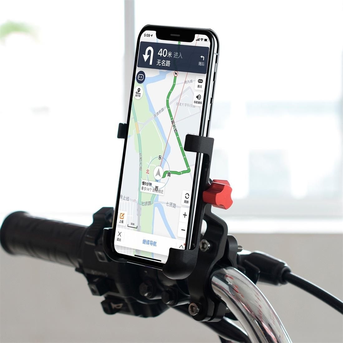 WUPP CS-896A1 Multi-function Motorcycle Aluminum Alloy Mobile Phone Holder (Black)