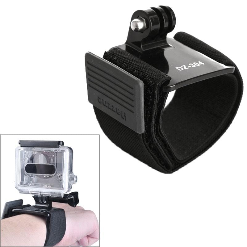 Dazzne DZ-304 Sports Diving Wrist Strap Mount + Adjustable Elastic Hook and Loop Fastener for GoPro HERO4 / 3+ / 3 / 2 / 1 (Black)