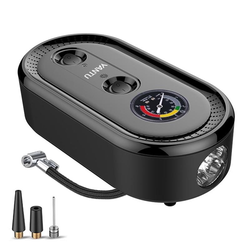 DC12V 120W Portable Mechanical Dial Display Air Pump Tire Inflator Car Tire Pump Inflatable Pump (Black)