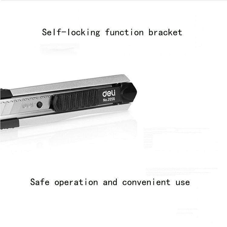 3 PCS Deli 2056 Small Utility Knife Zinc Alloy Knife Shell Small Paper Cutter High Carbon Steel Sharper