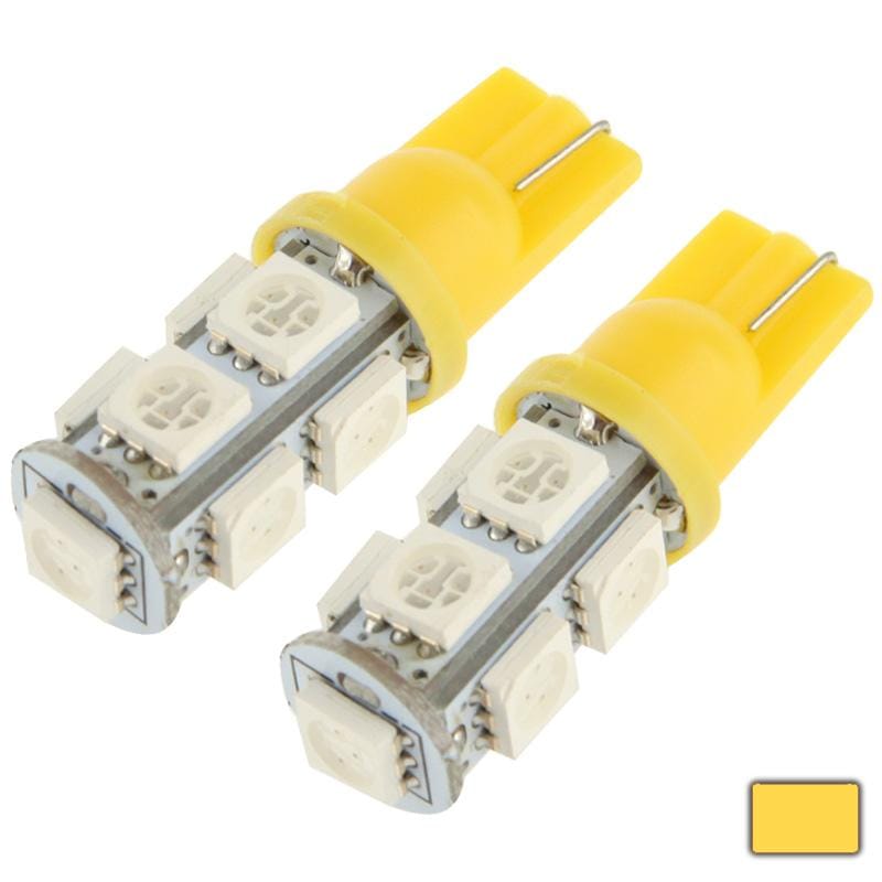 T10 Green 9 LED 5050 SMD Car Signal Light Bulb (Yellow)