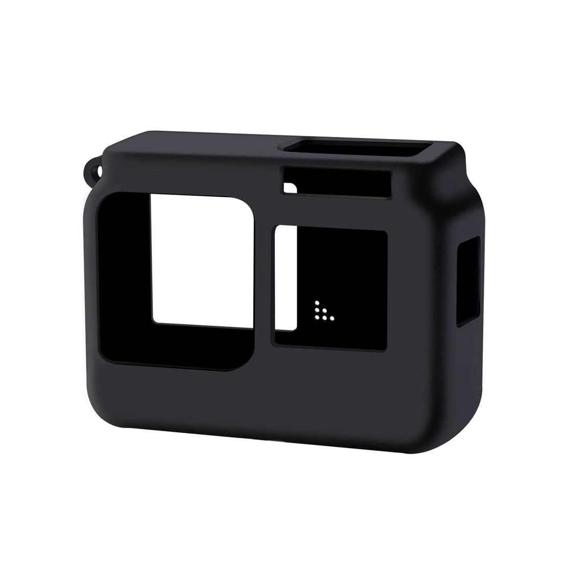 For Insta360 One R 4K with Frame Shockproof Silicone Protective Case with Lens Cap Cover (Black)