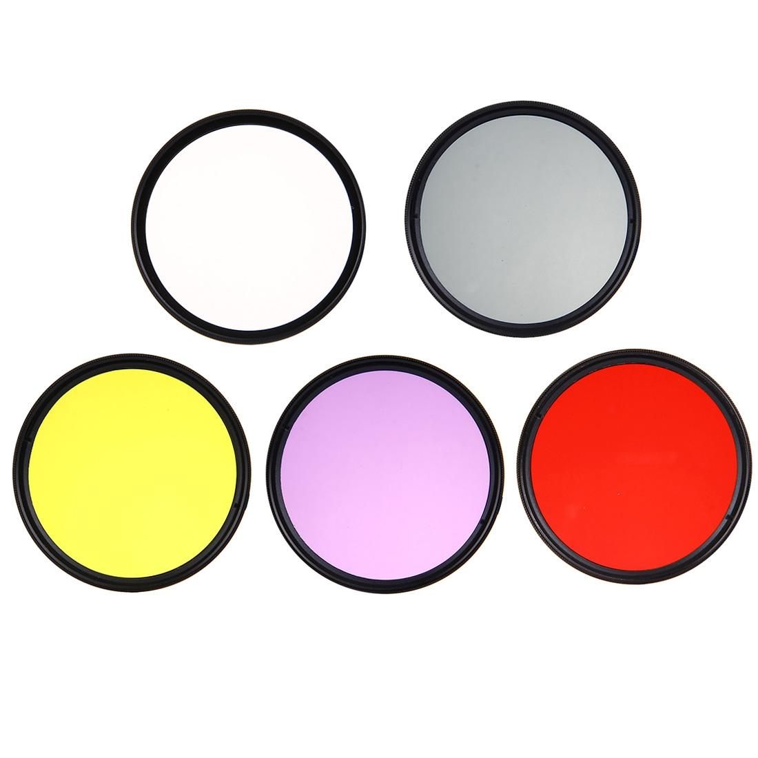 6 in 1 Proffesional 58mm Lens Filter & Waterproof Housing Case Adapter Ring for GoPro HERO4 / 3+ & Xiaomi Xiaoyi Yi II 4K & SJCAM SJ5000 Sport Action Camera