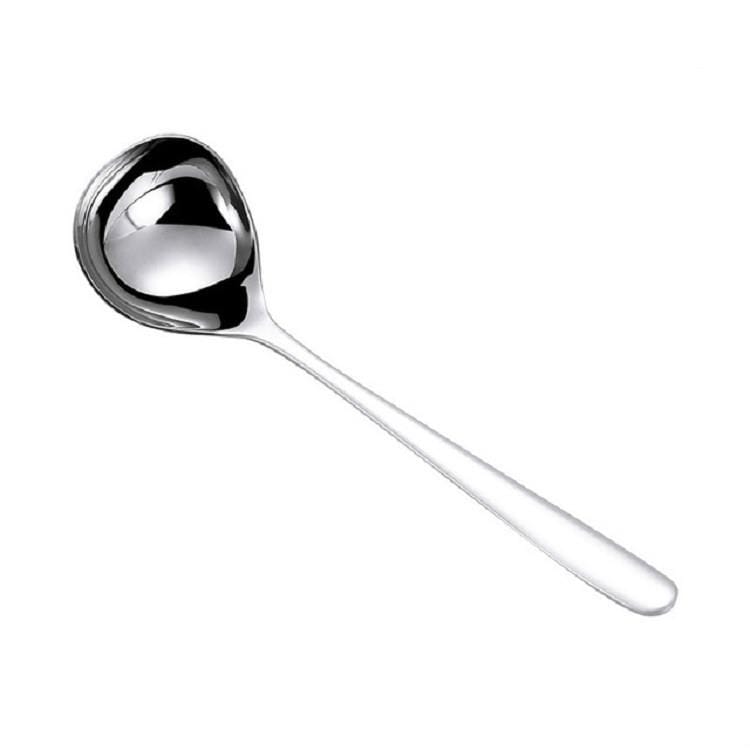 3 PCS Stainless Steel Sauce Spoon Creative Big Head Long Handle Spoon, Color:Original Steel