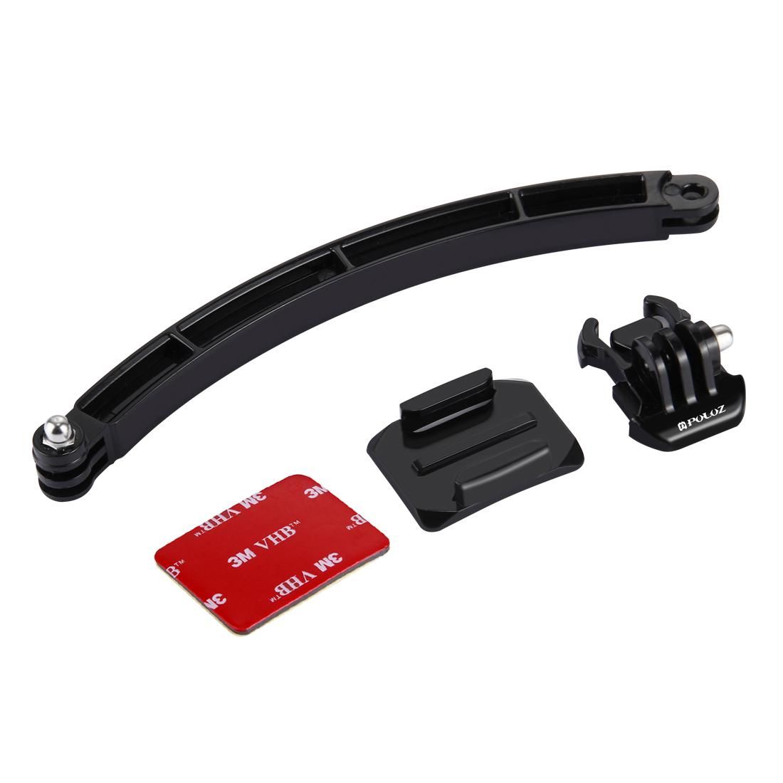 PULUZ Outdoor Motorcycle Cycling Helmet Extension Arm Set for GoPro HERO9 Black / HERO8 Black / HERO7 /6 /5 /5 Session /4 Session /4 /3+ /3 /2 /1, Xiaoyi and Other Action Cameras