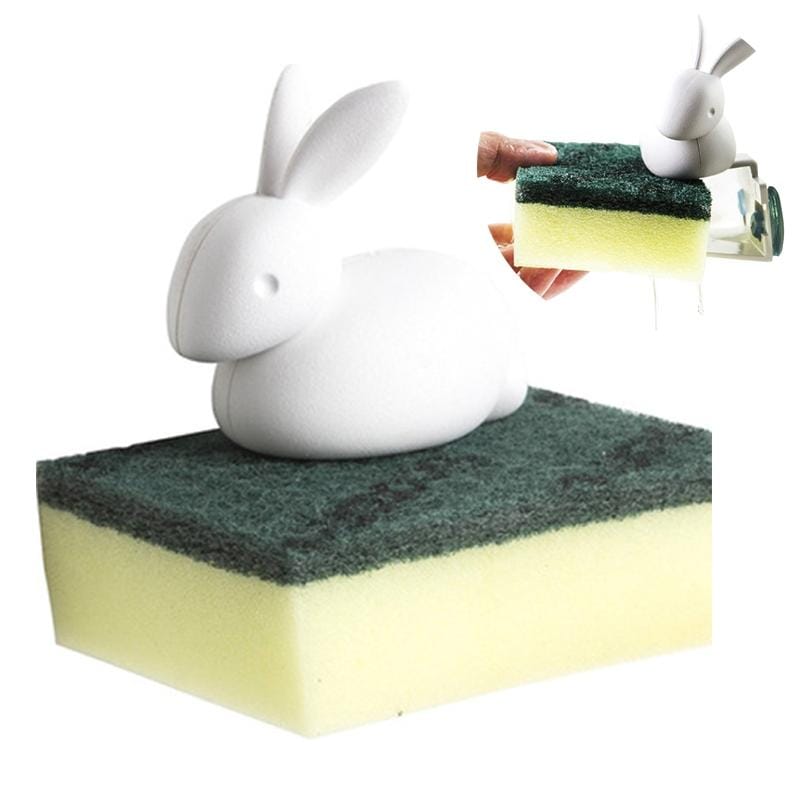 Creative Cute Cartoon Animal Cleaning Cloth Storage Drain Kitchen Sink Sponge Cleaning Storage Rack (Little yellow duck)