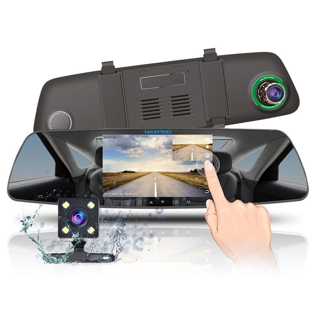 HAMTOD HG51 5.0 inch 170 Degrees Wide Angle HD 1080P Dual Mirror Dash Video Car DVR