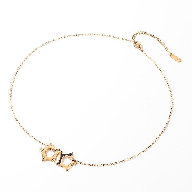 OPK 1675 Star Titanium Steel Necklace Clavicle Chain Diamond Jewelry