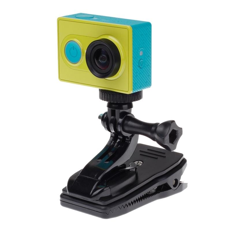 360 Degree Rotation J Shape Backpack Hat Clip Fast Clamp Mount for Xiaomi Yi Sport Camera