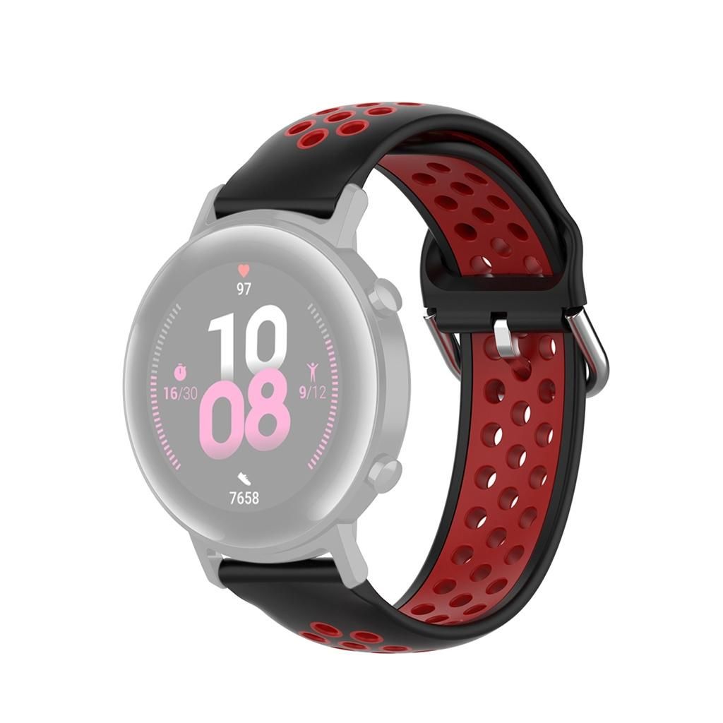 22mm For Huawei Watch GT2e/GT/GT2 46MM Fashion Inner Buckle Silicone Strap (Black red)
