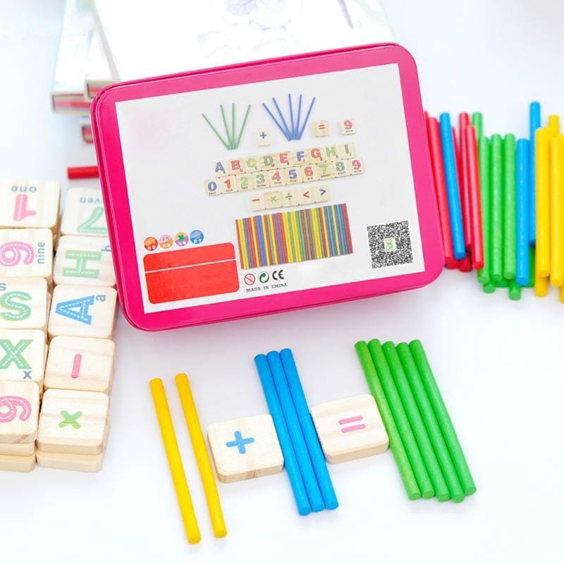 Montessori Early Learning Math Tools Digital Stick Children Kindergarten Teaching Aids (Magnetic Stickers)
