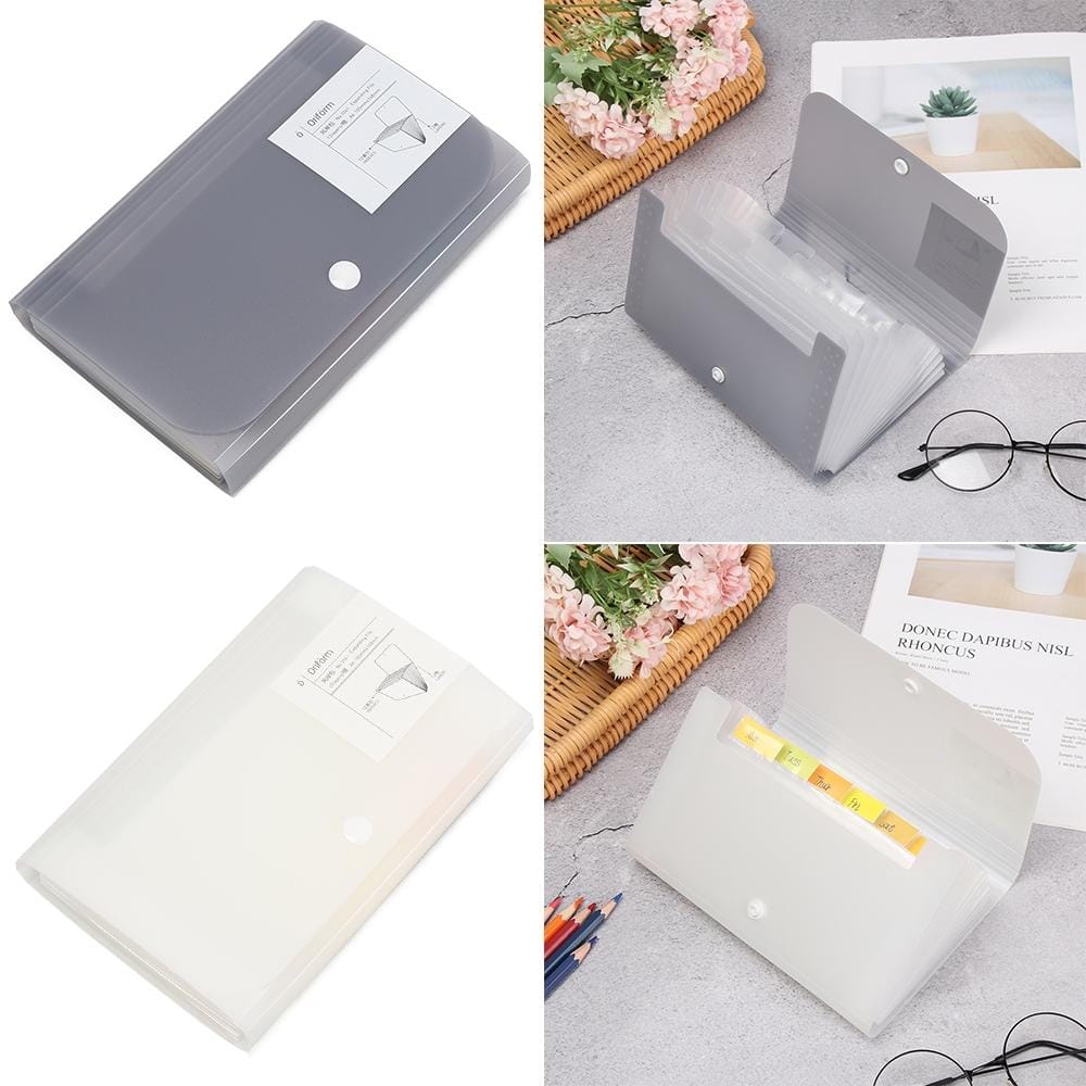 Deli A6 ID Document Holder Multi-function Bill Package Organ Bag Compact Office Stationery (Gray)