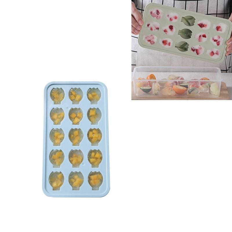 Cute DIY Creative Banana Homemade Ice Tray Ice Cube Mould with Lid (Blue)