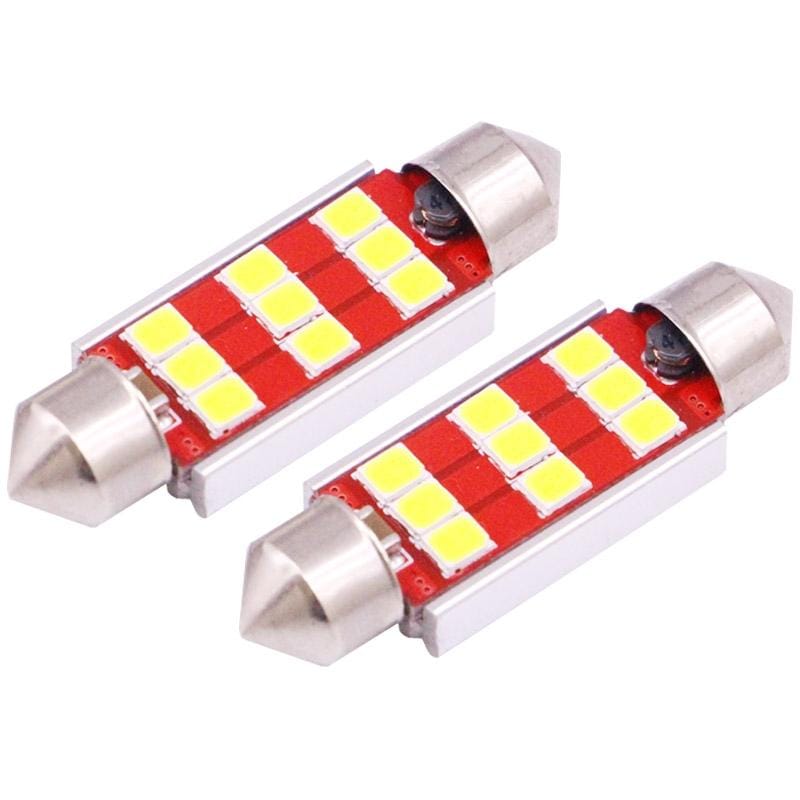 2 PCS 41mm 3W 180LM White Light 9 LED SMD 2835 CANBUS License Plate Reading Lights Car Light Bulb