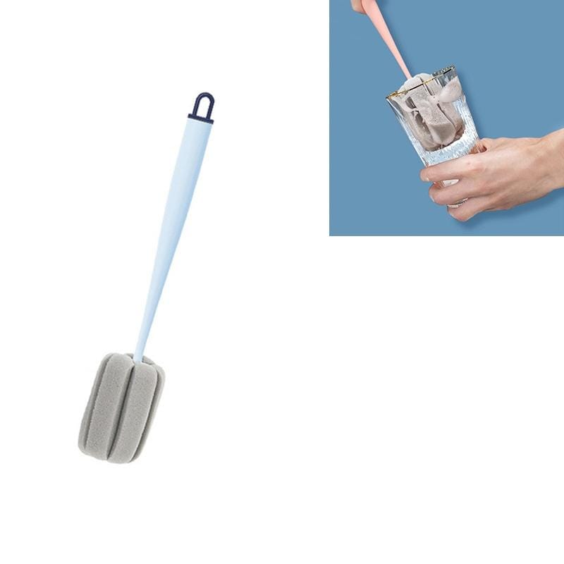 Vertical Simple Hanging Sponge Cup Brush Household Milk Bottle Cleaning Brush (Blue)