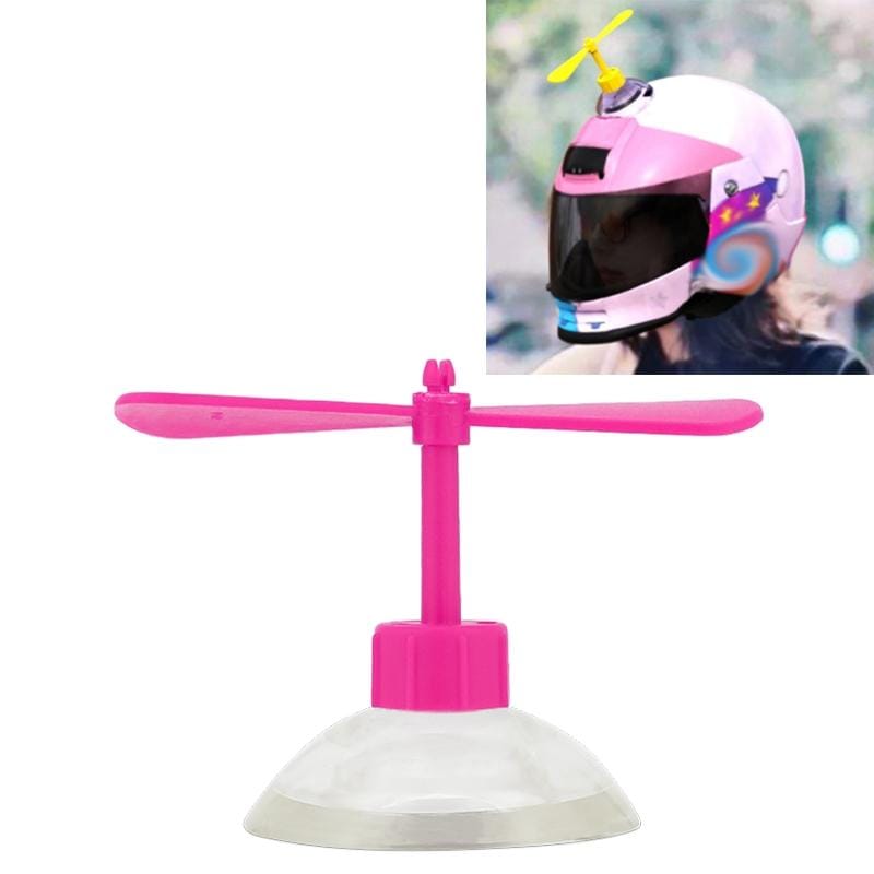 Motorcycle Helmet Take-copter Decoration Motorbike Helmet Suction Cups Rotate Horns Decoration (Pink)