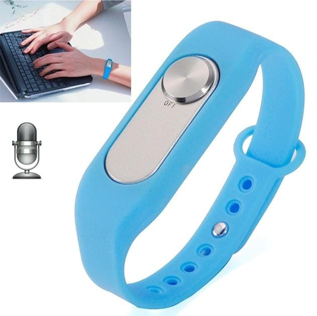 Wearable Wristband 4GB Digital Voice Recorder Wrist Watch, One Button Long Time Recording (Blue)