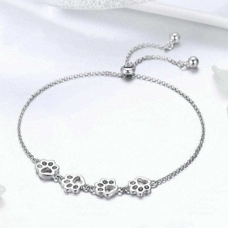 Cute Pet Claw Mark Bracelet S925 Sterling Silver Animal Drip Bracelet