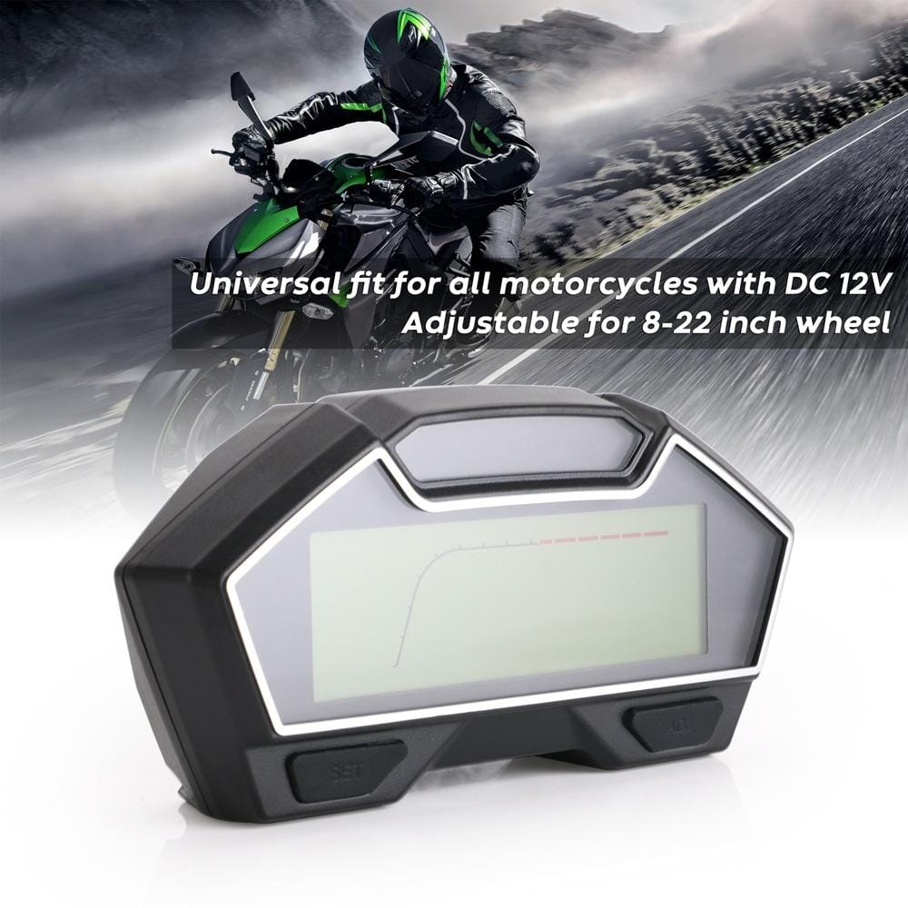 Speedpark Universal Motorcycle Modified LCD Speedometer Odometer Speed Fuel Gauge