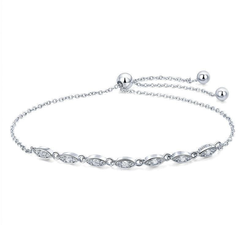 Simple Beauty S925 Sterling Silver Inlaid Zircon Bracelet