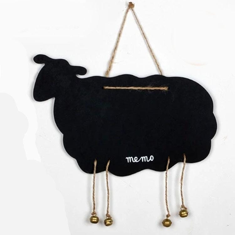 Double-Sided Hanging Wooden Creative Message Small Blackboard Home Decoration Wood Crafts (Sheep )