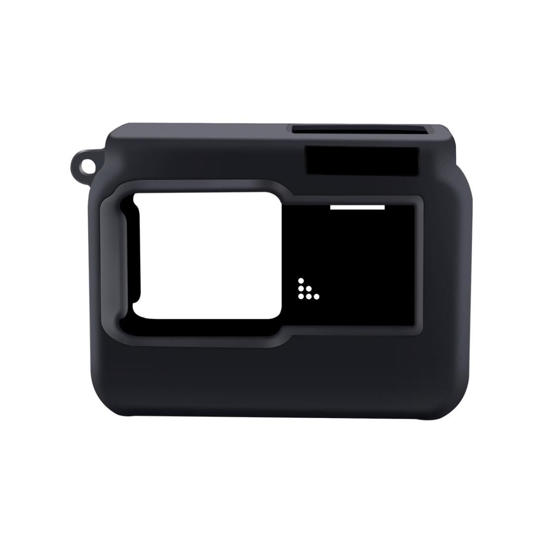 For Insta360 One R Panoramic Camera with Frame Shockproof Silicone Protective Case with Lens Cap Cover (Black)