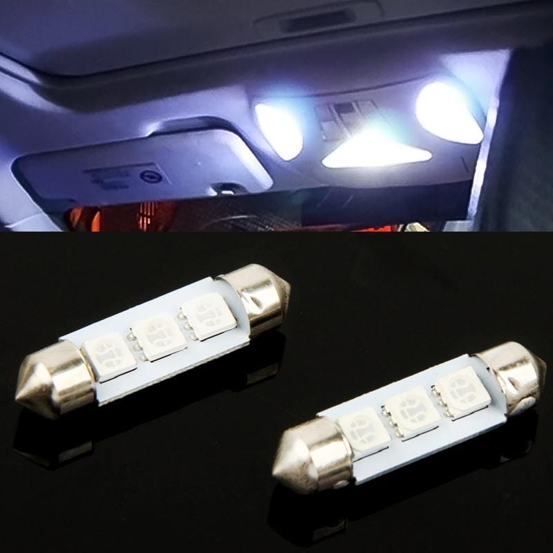 1 Pair 39mm White 3 LED 5050 SMD Car Signal Light Bulb (Style1)