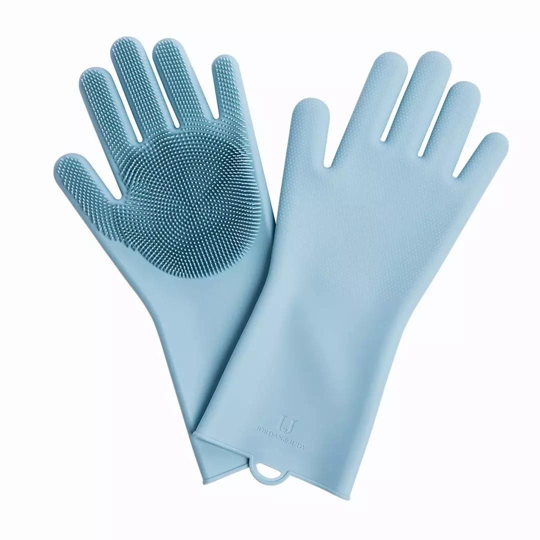 Original Xiaomi Youpin jordan&judy Multipurpose Silicone Gloves Heat-proof Anti-abrasive Housework Kitchen Cleaning Gloves (Blue)