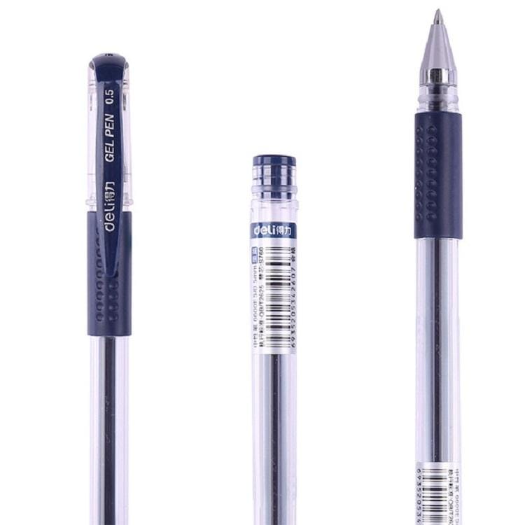 24 PCS Deli 6600ES Gel Pen Student Office Stationery Water-based Pen Blue Black Red Pen Signature Pen (Red)