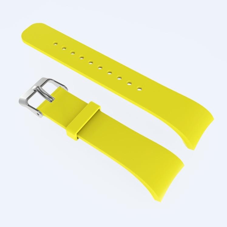 Solid Color Leather Wrist Strap Watch Band for Galaxy Gear Fit2 R360 (Yellow)