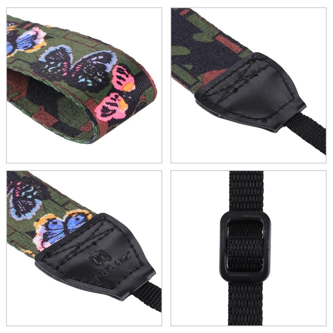 PULUZ Retro Ethnic Style Multi-color Series Butterflies Shoulder Neck Strap Camera Strap for SLR / DSLR Cameras (Style1)