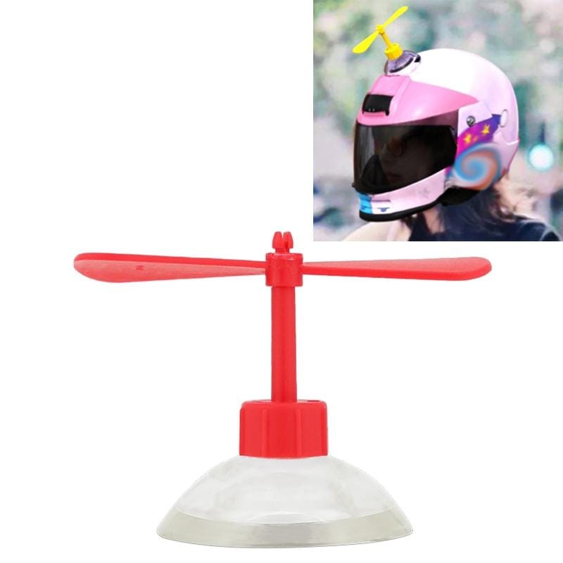 Motorcycle Helmet Take-copter Decoration Motorbike Helmet Suction Cups Rotate Horns Decoration (Red)