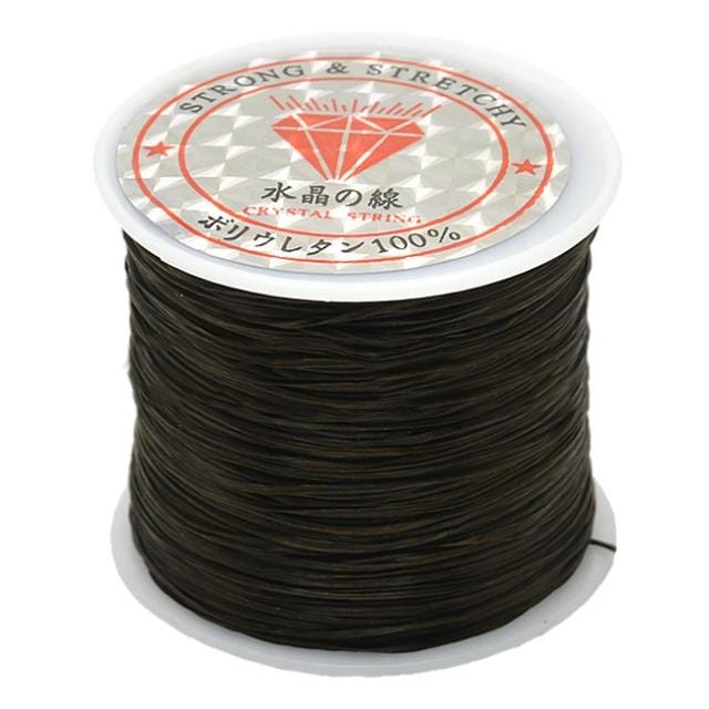 2 PCS 50m/bag 0.5mm Round Elastic Cord Beading Stretch Thread/String/Rope for Necklace Bracelet Jewelry Making (Brown)